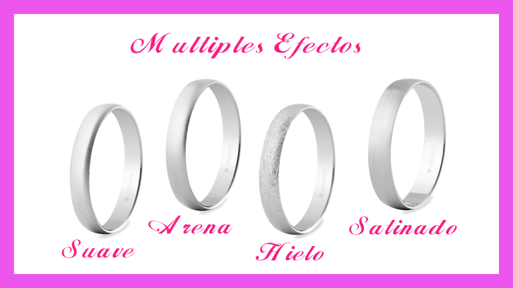 anillos oro blanco mate