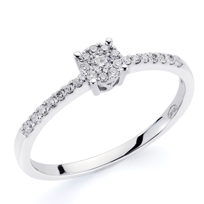 Anillo de compromiso carril y solitario