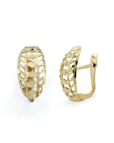 Pendientes oro amarillo 18k diseño calado 14x7mm