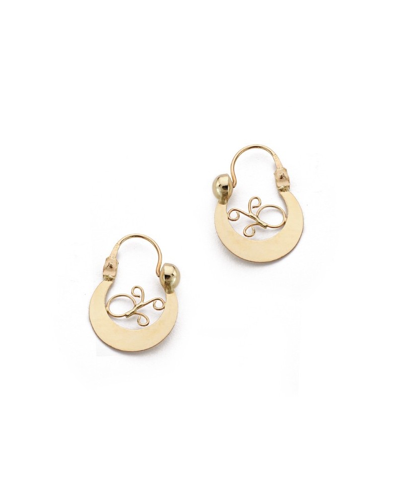 Aros oro 18k amarillo diseño decorativo 17x13mm