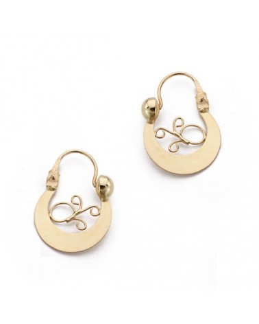 Aros oro 18k amarillo diseño decorativo 17x13mm