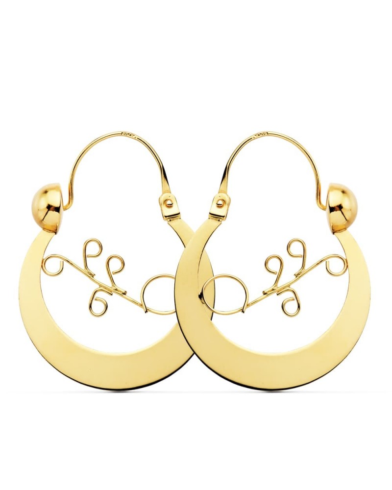 Aros oro amarillo 18k grandes 30x24mm 2,26 gramos