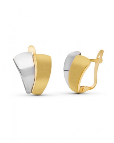 Pendientes oro 18k bicolor omega 13 mm 4,65 gramos