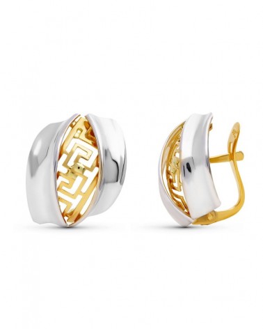 Pendientes oro amarillo 18k circonita central 10 mm