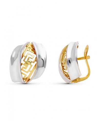 Pendientes oro amarillo 18k circonita central 10 mm