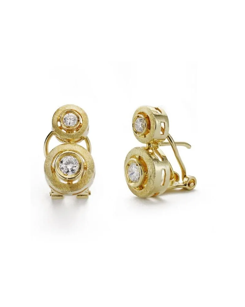 Pendientes oro 18k tú y yo circonitas cierre catalán