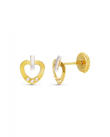 Pendientes oro amarillo 18k perla cultivada 7mm cierre tuerca
