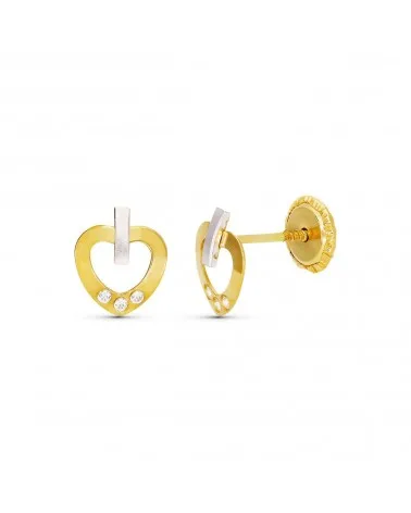 Pendientes oro amarillo 18k perla cultivada 7mm cierre tuerca