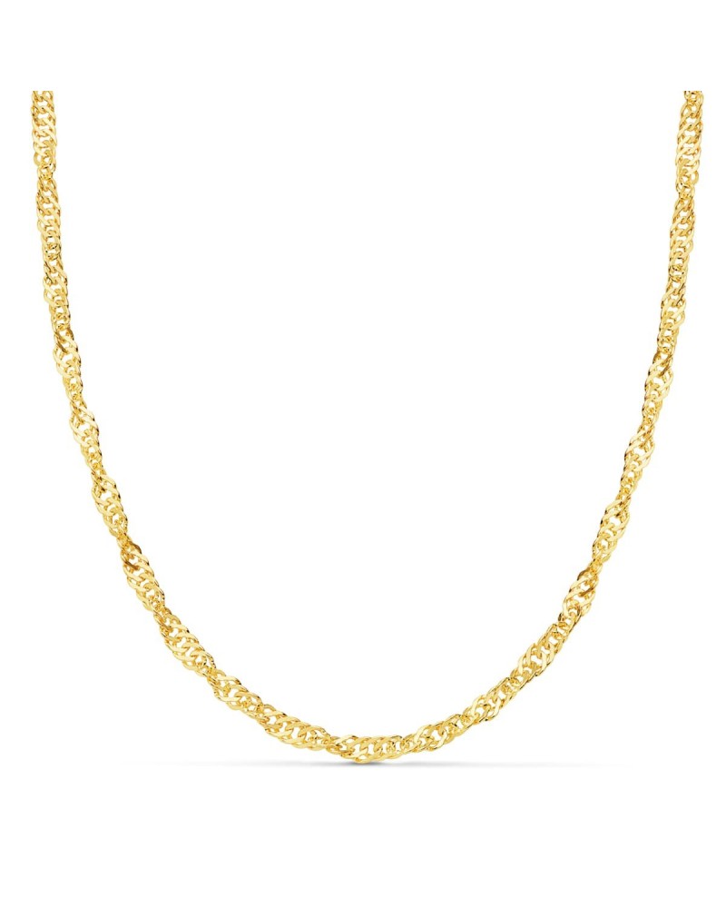 Cadena oro amarillo 18k eslabón Singapur 50cm 4mm 12,4 gramos