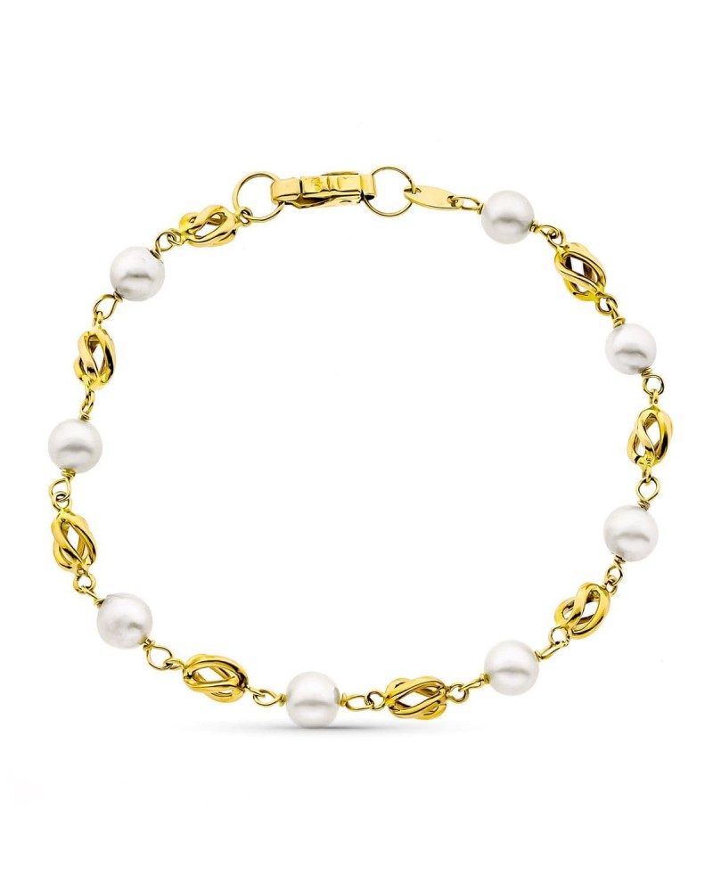 Pulsera oro amarillo 18k niña perlas cultivadas 4,6 gramos