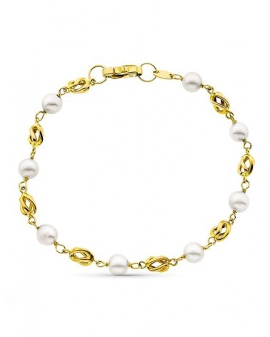 Pulsera oro amarillo 18k niña perlas cultivadas 4,6 gramos