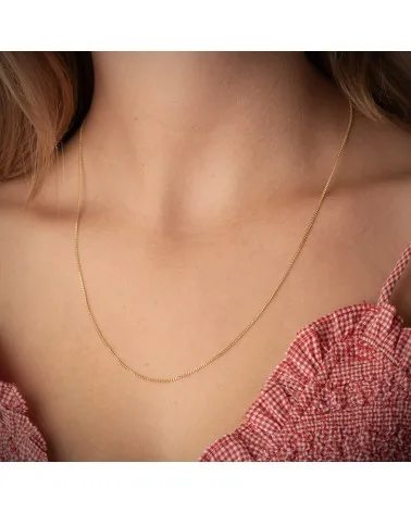 Cadena oro amarillo 18k barbada 1 mm 50 cm 3 gramos - foto 2