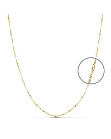 Cadena oro 18k amarillo Singapur maciza 45 cm 1,13 gramos