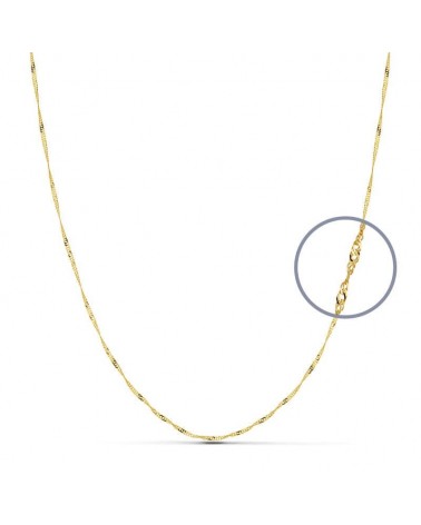 Cadena oro amarillo 18k Singapur maciza 50 cm 1,29 gramos