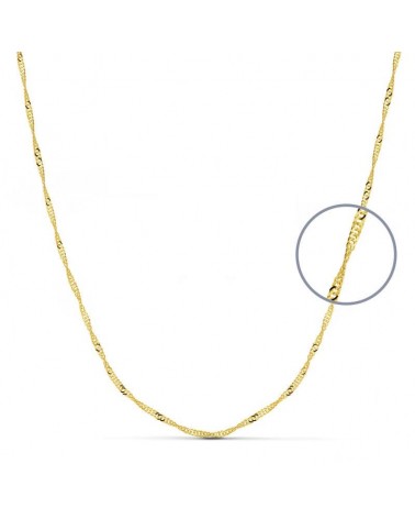 Cadena oro amarillo 18k eslabón Singapur 50 cm 2,35 gramos