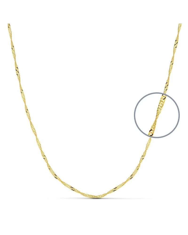 Cadena oro amarillo 18k eslabón Singapur 1,5 mm 50 cm 2,35 gramos