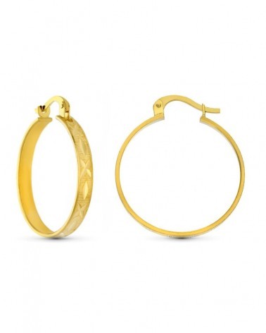 Aros oro 18k amarillo tallados 22mm 4,75 gramos