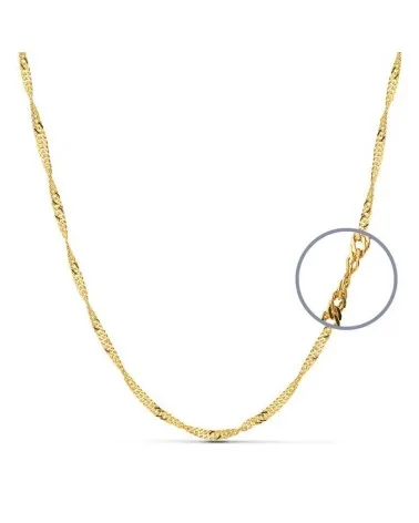Cadena oro amarillo 18k Singapur 2,5 mm 40 cm 4,85 gramos