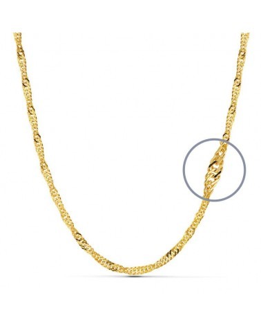 Cadena oro amarillo 18k Singapur 60 cm 10,65 gramos