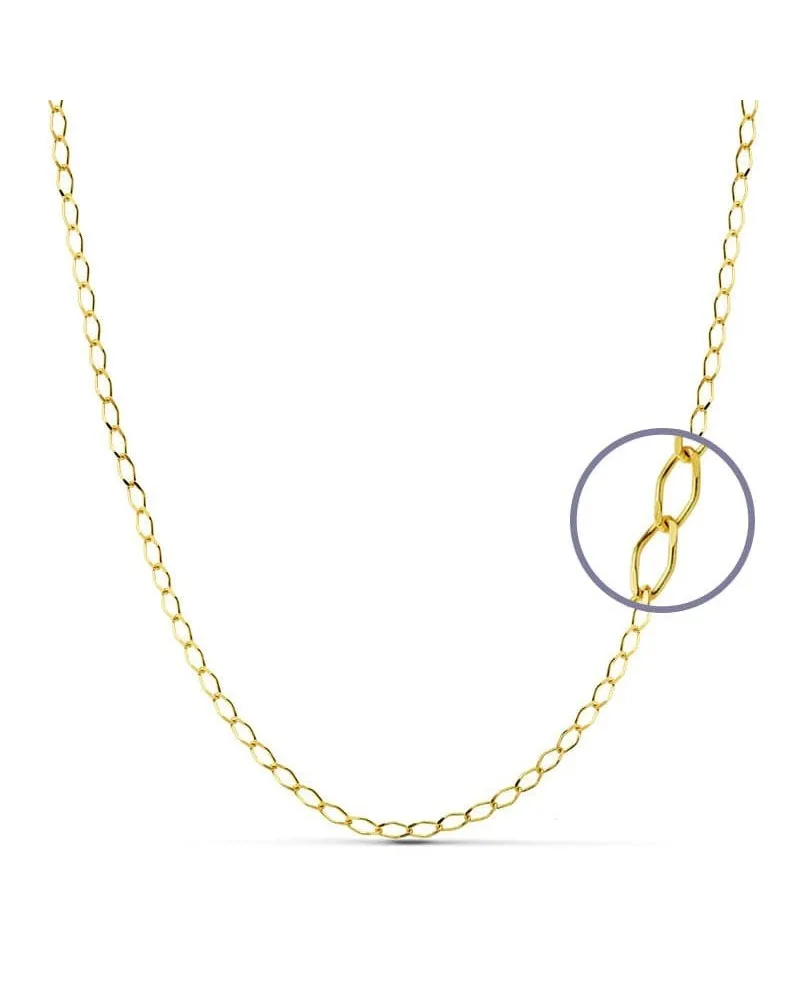Cadena oro amarillo 18k eslabón rombo 50 cm 2,5 mm