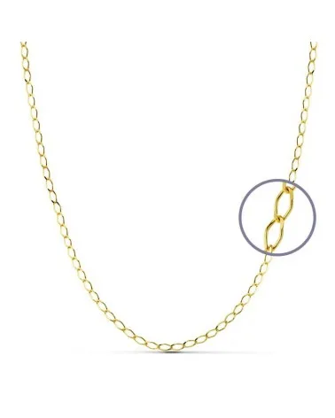 Cadena oro amarillo 18k eslabón rombo 50 cm 2,5 mm