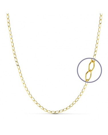 Cadena oro amarillo 18k eslabón rombo 35 cm 1,7 gramos