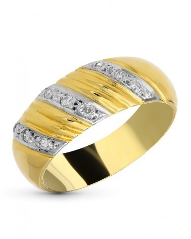 Sortija oro amarillo 18k 9 diamantes talla brillante