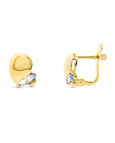 Pendientes oro amarillo 18k aguamarina cierre catalán