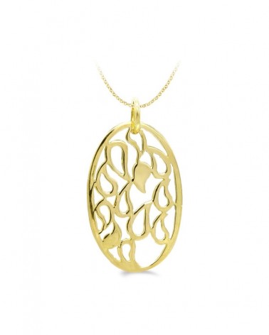 Colgante oro 18k amarillo ovalado calado