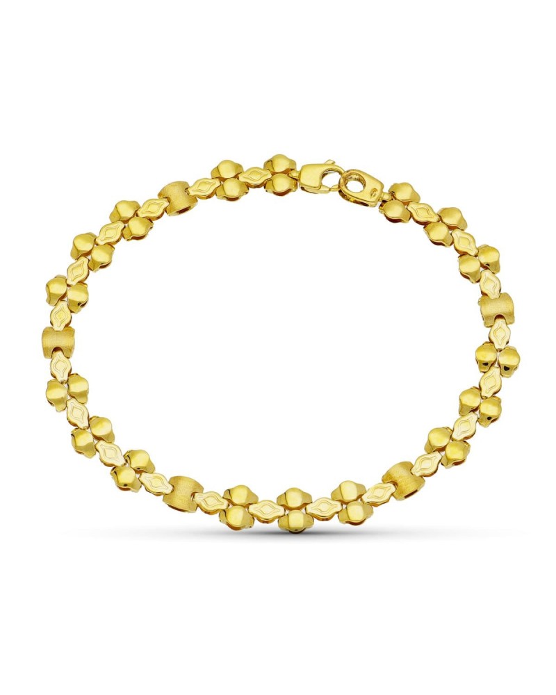Pulsera oro amarillo 18k eslabones geométricos 7,25 gramos