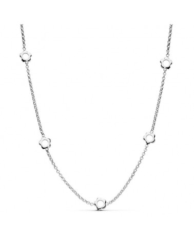 Gargantilla oro blanco 18k motivos florales 42 cm 5,6 gramos