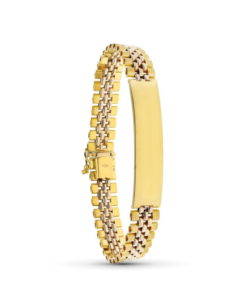 Pulsera esclava oro 18k hombre eslabón panter 30,1 gramos