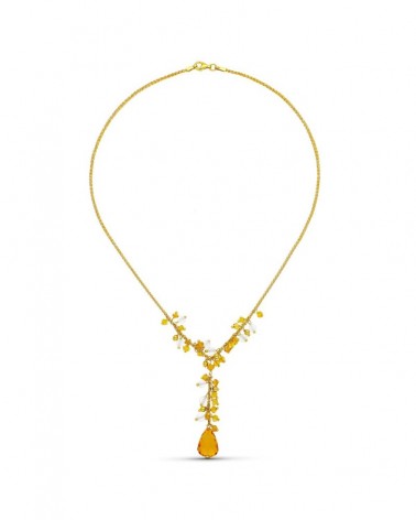Gargantilla oro amarillo 18k piedras de color 12,85 gramos