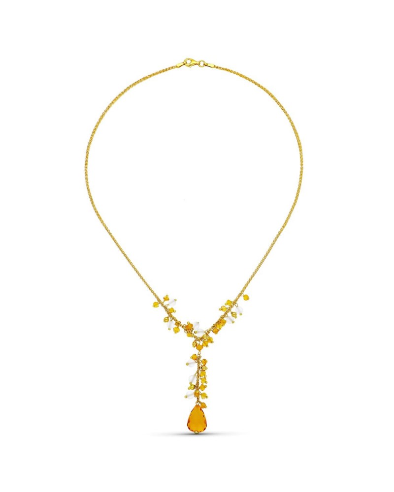 Gargantilla oro amarillo 18k piedras de color 12,85 gramos