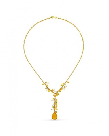 Gargantilla oro amarillo 18k piedras de color 12,85 gramos
