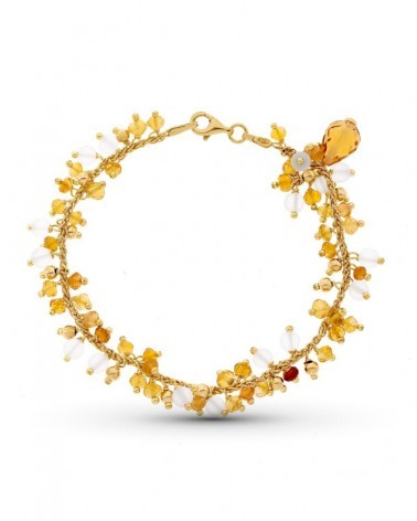 Pulsera oro amarillo 18k piedras color 13,5 gramos