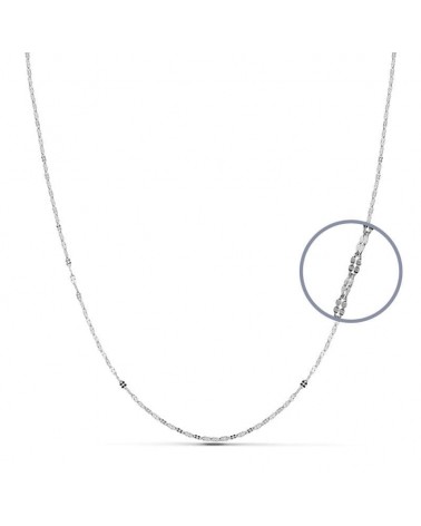 Cadena oro blanco 18k maciza 40cm