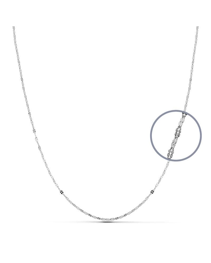Cadena oro 18k blanco maciza 45cm 1,1mm