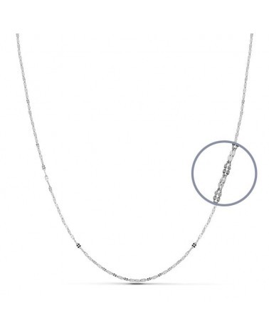Cadena oro 18k blanco maciza 45cm 1,1mm