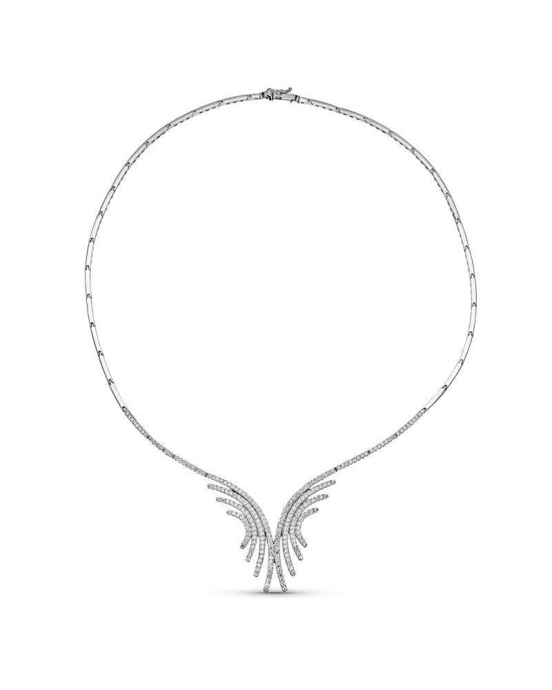 Gargantilla oro blanco 18k motivo circonitas