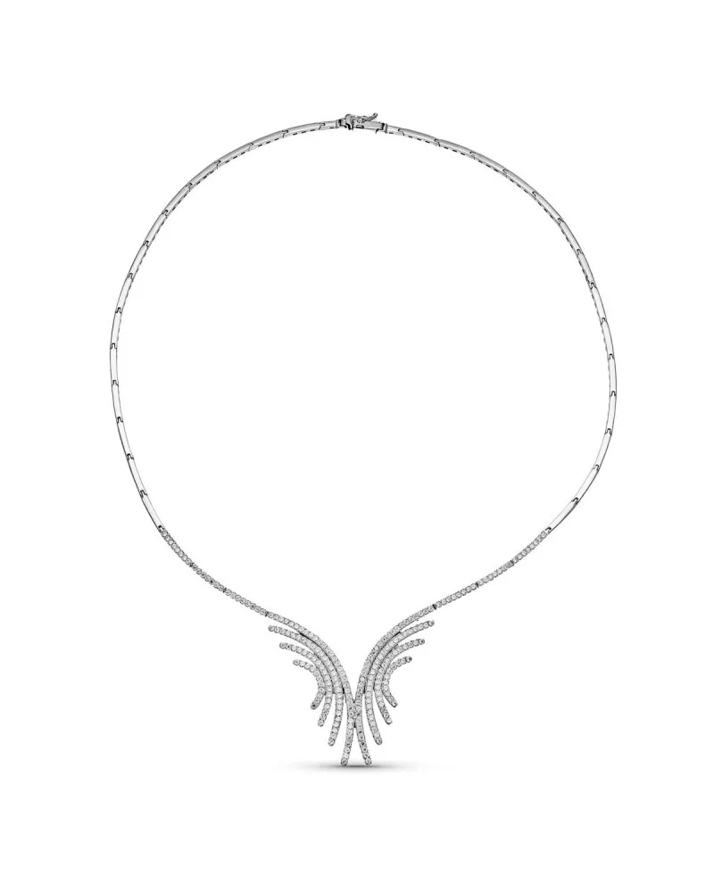 Gargantilla oro blanco 18k motivo circonitas 22,5 gramos