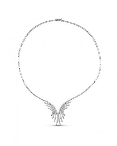 Gargantilla oro blanco 18k motivo circonitas