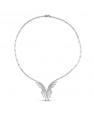 Gargantilla oro blanco 18k motivo circonitas 22,5 gramos