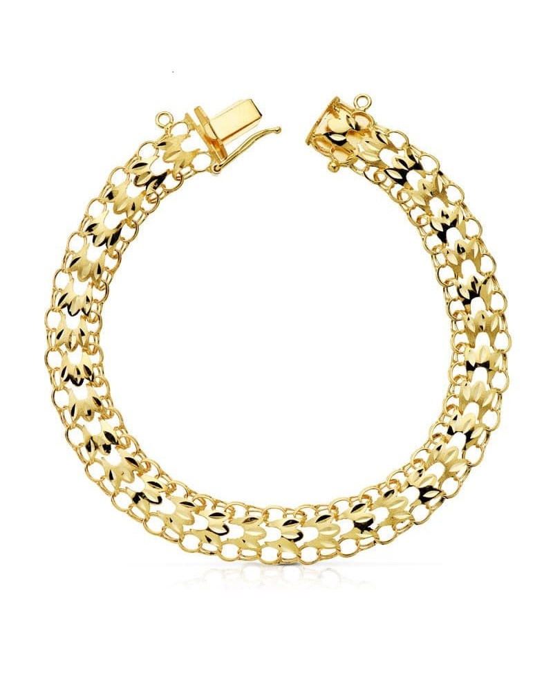 Pulsera oro 18k amarillo princesa 9mm 20,5cm