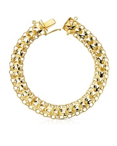 Pulsera oro 18k amarillo tipo princesa 10mm