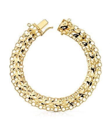 Pulsera oro 18k amarillo estilo princesa 10mm