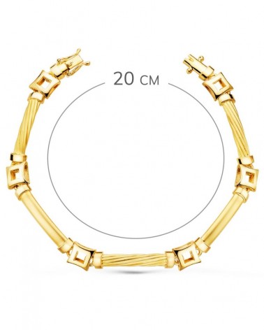 Pulsera oro 18k eslabones cuadrados 8mm