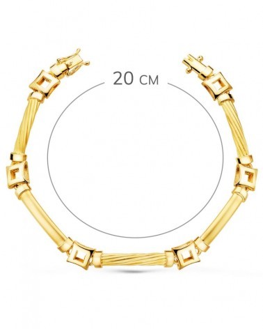 Pulsera oro 18k eslabones cuadrados 8mm
