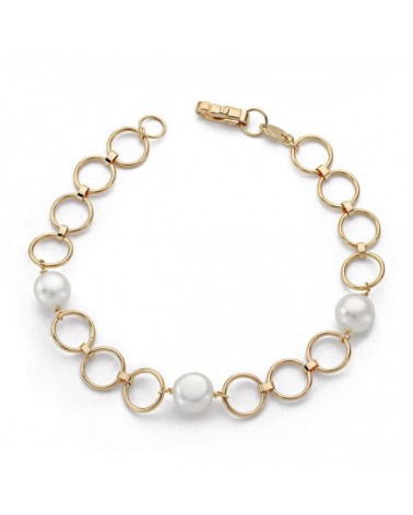 Pulsera oro 18k perlas cultivadas 18cm comunión