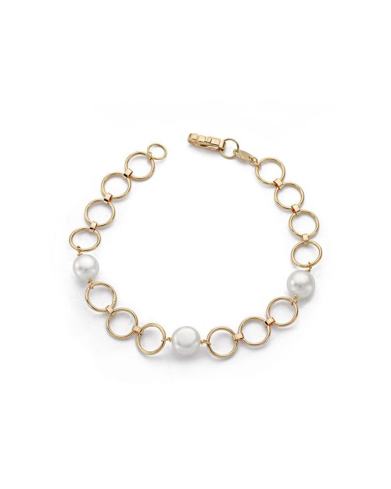 Pulsera oro 18k perlas cultivadas 18cm comunión